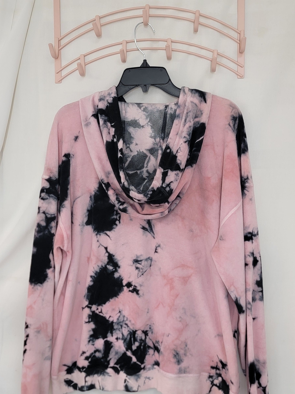 Electric & Rose Pink and Black Tie-Dye Hoodie